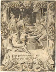 Vulcano, Nettuno Pallade e altri dei costruiscono la catena per Giove (dalla serie: Amori sdegni e gelosie di Giunone)